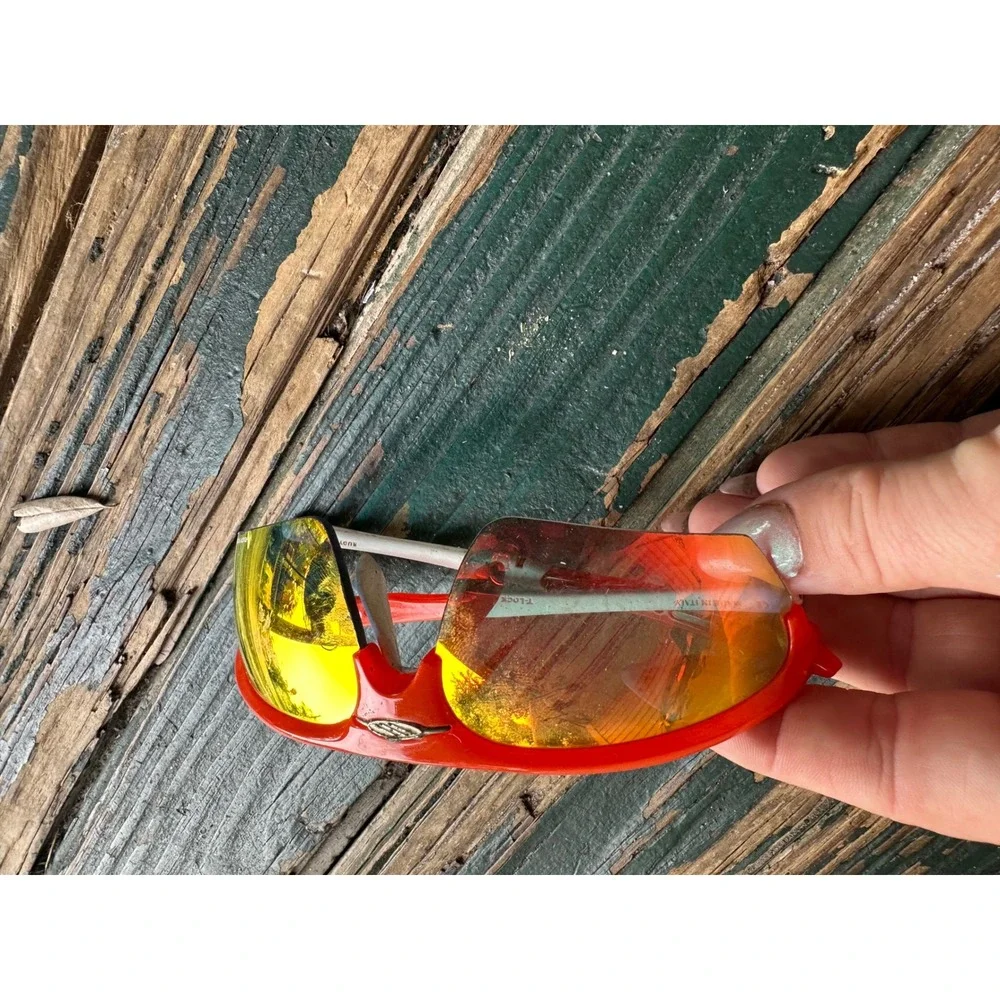 Rudy Project Noyz SP 04 Sunglasses Orange White Cycling Wraparound Italy